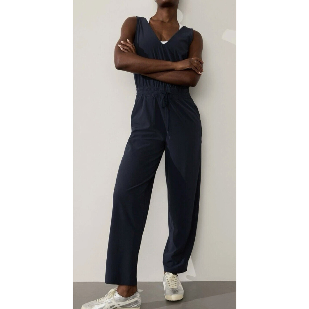 NEW ATHLETA NAVY BLUE AVENUE JUMPSUIT 842768 SZ M/P